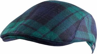 Wigens Mens Ivy Modern Wool Check Cap In Black Watch Tartan