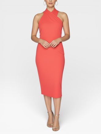 Rachel Roy Harland Crossover Halter Midi Dress