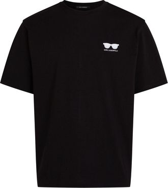 Karl Lagerfeld embroidered T-shirt - Black