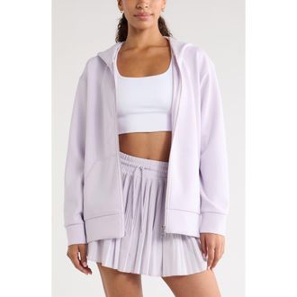 Zella Ultra Luxe Volume Zip Hoodie in Purple Hush at Nordstrom, Size Medium