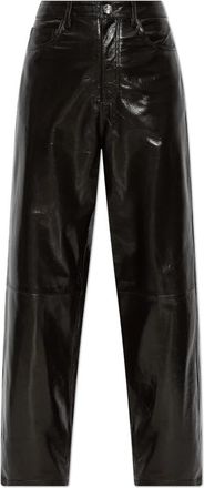 R&oacute;he Lederbroek - Dames - Leren Broeken - Groen - M - Leer - Broeken