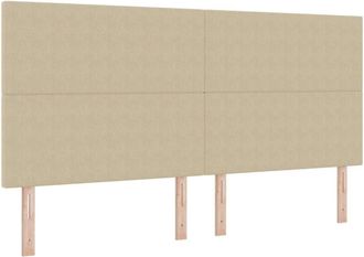 vidaXL Headboard Height Adjustable Light green grey 200 cm Rib fabric Vidaxl