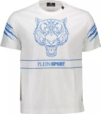 Plein Sport Wit Katoenen Heren T-Shirt - Heren - Sportshirts - Wit - M - Katoen - Fitness