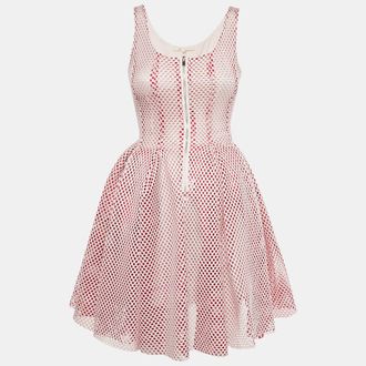 Maje Pink Mesh Sleeveless Mini Dress
