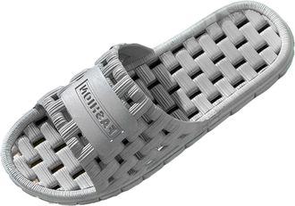 Generic 2026 Mens Slippers Couples Men Shower Room Home Non Slip Breathable Massage Soft Sole Quick Drying Slipper Comfortable Flat Shoes (Grey, 8.5)