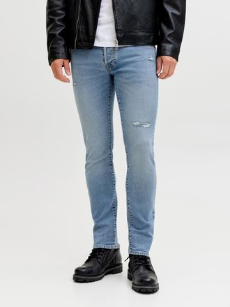 Jack & Jones Slim-fit-Jeans JACK & JONES JJIGLENN JJORIGINAL, Herren, Gr. 29, L&auml;nge 30, blau denim, Denim/Jeans, Obermaterial: 76% Baumwolle, 22% Polyester, 2% Ela