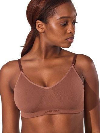 Capezio Seamless Clear Back Bra in Dark Brown at Nordstrom, Size X-Small