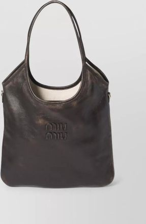 Miu Miu nappa leather tote bag double handles rectangular