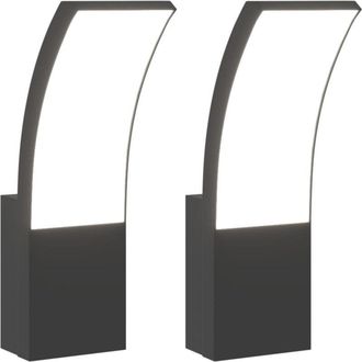 vidaXL Vidaxl - Lámparas de pared led de exterior 2 uds aluminio fundido negro
