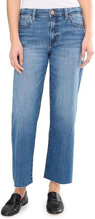 Kut from the Kloth Charlotte High-Rise Wide Leg With Raw Hem Womens Jeans Soaring : 14 27, Denim/Spandex