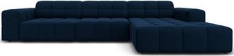 BLOOMINGLOFT 4-Sitzer Design Ecksofa Chicago mit Eckteil rechts, Samtbezug