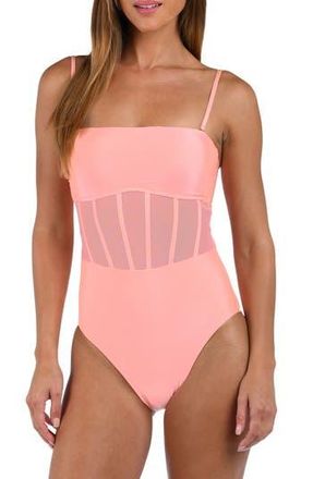 Sunshine 79 Bandeau One-Piece Swimsuit in Blossom at Nordstrom Rack, Size 10
