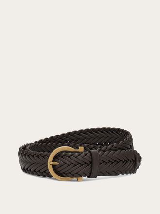 Ferragamo Men Gancini braided belt Brown