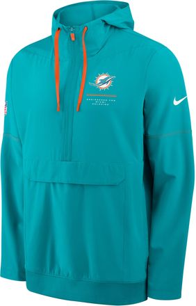 Nike Miami Dolphins Sideline Anorak Nike Mens NFL 1/2-Zip Hooded Jacket in Green | 03AT037M9P-EKU