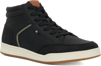Dune London Mens Streets PU High Top Trainers Size UK 11 Flat Heel Black