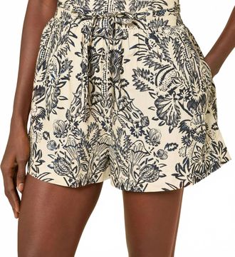Ulla Johnson Rowan Belted Shorts In Ivory Flora