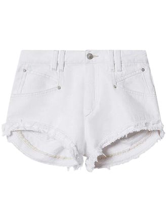 Isabel Marant High-Waisted Denim Shorts with Frayed Hemline