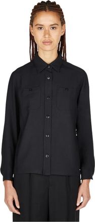 A.P.C. Chloe Shirt - Dames - Casual Overhemden - Zwart - 2XS - Wol - Overhemden