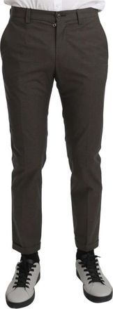 Dolce & Gabbana Elegante Bruine Vrijetijdsbroek - Heren - Nette broeken - Bruin - XS - Katoen - Broeken