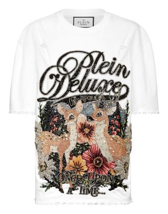 Philipp Plein Man Fit Destroyed T-Shirt Fairy