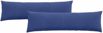 vidaXL Cojines De Sof&aacute; 2 Pcs Azul Polic&iacute;a 145 X 40 Cm Tela De Pana Vidaxl