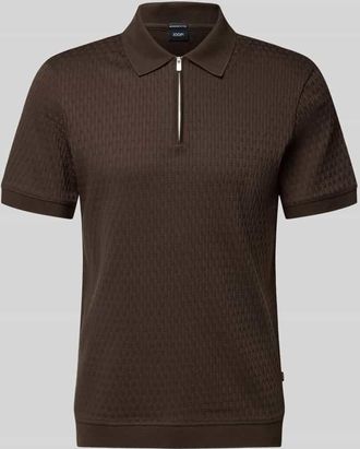 Joop Slim Fit Poloshirt mit Rei&szlig;verschluss Modell Franciscojose in Schoko, Gr&ouml;&szlig;e XXXL