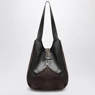 Chloé Brown Chloé Balloon Bag In Leather And Suede