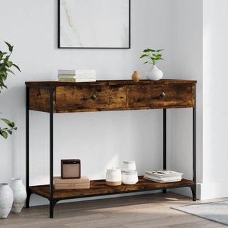 vidaXL Vidaxl - Mesa Consola Madera Contrachapada Roble Ahumado 100x34,5x75 Cm