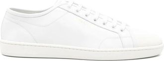 Saint Laurent Gym Sneakers - Heren - Sneakers - Wit - 41 1/2 EU - Leer - Schoenen