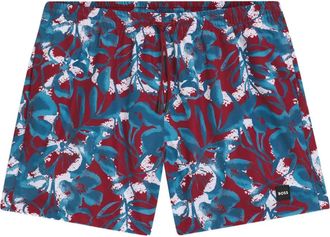 BOSS floral-pattern swim shorts - men - Recycled Polyester - L - Red