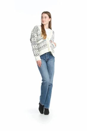 Papillon Nordic Cable Knit Cardigan In Cream