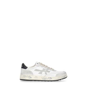 Premiata Sneakers, male, White, Size: 12 US Leather Sneakers with Logo Details