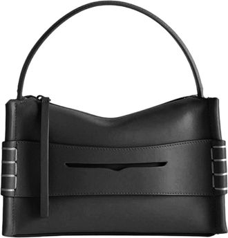 J.W.Anderson Structured Black Calfskin Bag with Top Handle and Removable Strap