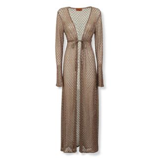 Missoni Maxi Dresses, female, Brown, Size: XS Long Raschel Cardigan