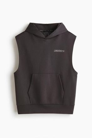 H&M Sleeveless Sports Hoodie With Drymove in Dark Gray/running at Nordstrom, Size Xx-Large