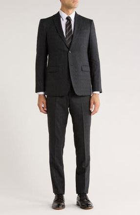 John Varvatos Neat Wool Suit in Charcoal at Nordstrom Rack, Size 40 Regular