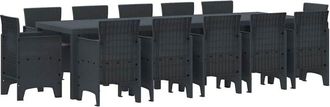 vidaXL Conjunto De Comedor De Jard&iacute;n 13 Pcs Antracita Pl&aacute;stico Vidaxl