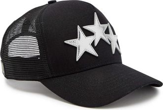Amiri 3 Star Appliqu&eacute;d Canvas and Mesh cap - Black - One Size