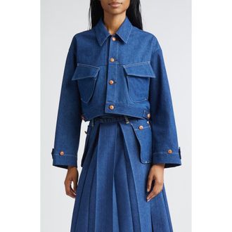 Kuro Utility Pocket Denim Jacket in Indigo at Nordstrom, Size Medium