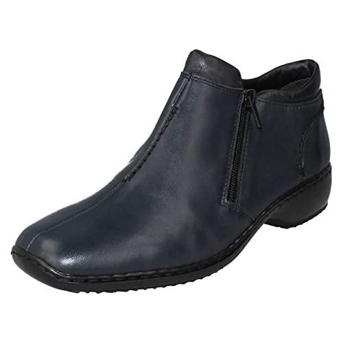 Rieker Damen Stiefeletten N2551 – Schwarz, Mit Reißverschluss & Herausnehmbarer Einlegesohle