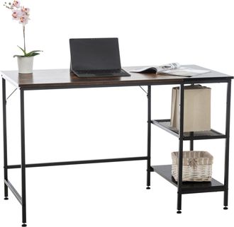 Clp Clp - Escritorio Oviedo De Madera Con Estante Negro/marr&oacute;n