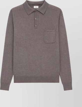 Saint Laurent wool long-sleeve polo shirt