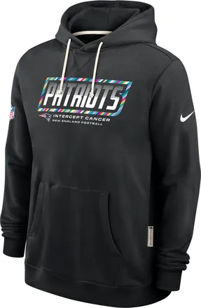 Nike New England Patriots Crucial Catch Sideline Standard Issue Nike Mens Dri-FIT NFL Pullover Hoodie in Black | 03AZ00AZUL-F9R
