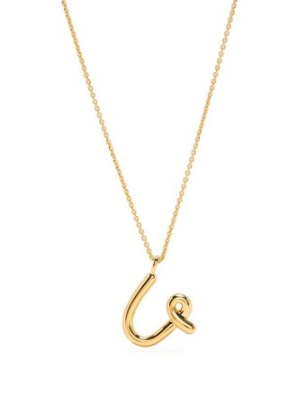Missoma Curly Molten initial pendant necklace - Gold