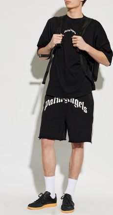 Palm Angels T-shirt With Printed Logo, Mens, Black