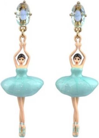 Les N&eacute;r&eacute;ides Bo Pas de Deux New Blue Ballerina Earrings