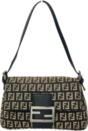 Fendi Pre-owned Vintage Schoudertas - Dames - Vintage Schoudertas - Bruin - ONE Size - Leer - Vintage