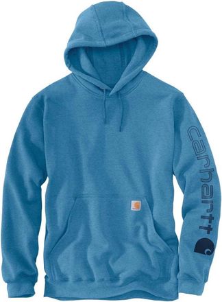 Carhartt Work in Progress Iconic K288 Hoodie Mens Horizon Blue Logo Long Sleeve Pullover POSH112