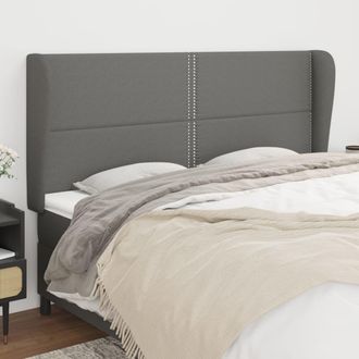 vidaXL Cabecero Con Orejas De Tela Gris Oscuro 183x23x118/128 Cm Vidaxl