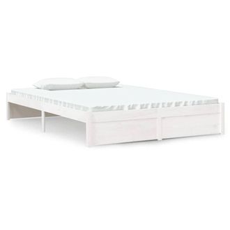 Berkfield Home Bed Frame White Solid Wood 140x190 cm